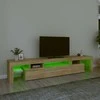 TV staliukas Televizoriaus spintelė su LED apšvietimu, ąžuolo, 215x36,5x40cm