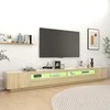 TV staliukas Televizoriaus spintelė su LED apšvietimu, ąžuolo, 300x35x40cm
