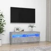 TV staliukas Televizoriaus spintelė su LED apšvietimu, pilka, 100x35x40cm