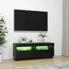 TV staliukas Televizoriaus spintelė su LED apšvietimu, juoda, 100x35x40cm