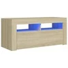 TV staliukas Televizoriaus spintelė su LED apšvietimu, ąžuolo, 90x35x40cm