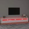 TV staliukas Televizoriaus spintelė su LED apšvietimu, balta, 270x35x40cm