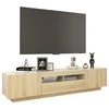 TV staliukas Televizoriaus spintelė su LED apšvietimu, ąžuolo, 180x35x40cm
