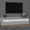 TV staliukas Televizoriaus spintelė su LED apšvietimu, balta, 180x35x40cm