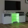TV staliukas Televizoriaus spintelė su LED apšvietimu, balta, 120x30x50cm