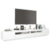 TV staliukas Televizoriaus spintelė su LED apšvietimu, balta, 260x35x40cm