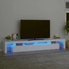 TV staliukas Televizoriaus spintelė su LED apšvietimu, balta, 260x36,5x40cm