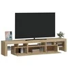 TV staliukas Televizoriaus spintelė su LED apšvietimu, ąžuolo, 200x36,5x40cm