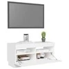 TV staliukas Televizoriaus spintelė su LED apšvietimu, balta, 80x35x40cm