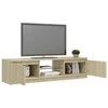 TV staliukas Televizoriaus spintelė su LED apšvietimu, ąžuolo, 140x40x35,5cm