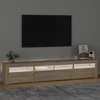 TV staliukas Televizoriaus spintelė su LED apšvietimu, ąžuolo, 210x35x40cm