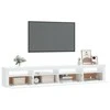 TV staliukas Televizoriaus spintelė su LED apšvietimu, balta, 240x35x40cm