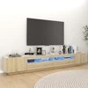 TV staliukas Televizoriaus spintelė su LED apšvietimu, ąžuolo, 260x35x40cm