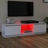 TV staliukas Televizoriaus spintelė su LED apšvietimu, balta, 140x40x35,5cm