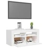 TV staliukas Televizoriaus spintelė su LED apšvietimu, balta, 90x35x40cm