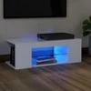 TV staliukas Televizoriaus spintelė su LED apšvietimu, balta, 90x39x30cm