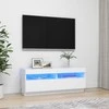 TV staliukas Televizoriaus spintelė su LED apšvietimu, balta, 100x35x40cm