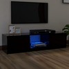 TV staliukas Televizoriaus spintelė su LED apšvietimu, juoda, 140x40x35,5cm