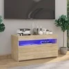 TV staliukas Televizoriaus spintelė su LED apšvietimu, ąžuolo, 75x35x40cm