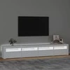 TV staliukas Televizoriaus spintelė su LED apšvietimu, balta, 240x35x40cm