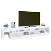 TV staliukas Televizoriaus spintelė su LED apšvietimu, balta, 260x36,5x40cm