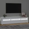 TV staliukas Televizoriaus spintelė su LED apšvietimu, balta, 195x35x40cm
