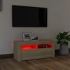 TV staliukas Televizoriaus spintelė su LED apšvietimu, ąžuolo, 90x35x40cm