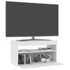 TV staliukas Televizoriaus spintelė su LED, balta, 75x35x40cm, blizgi