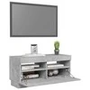 TV staliukas Televizoriaus spintelė su LED, betono pilka, 80x35x40cm
