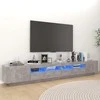 TV staliukas Televizoriaus spintelė su LED, betono pilka, 260x35x40cm