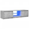 TV staliukas Televizoriaus spintelė su LED, betono pilka, 140x40x35,5cm