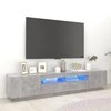 TV staliukas Televizoriaus spintelė su LED, betono pilka, 200x35x40cm