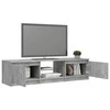 TV staliukas Televizoriaus spintelė su LED, betono pilka, 140x40x35,5cm
