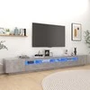 TV staliukas Televizoriaus spintelė su LED, betono pilka, 300x35x40cm