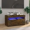 TV staliukas Televizoriaus spintelė su LED, dūminio ąžuolo, 75x35x40cm