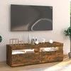 TV staliukas Televizoriaus spintelė su LED, dūminio ąžuolo, 120x35x40cm