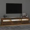 TV staliukas Televizoriaus spintelė su LED, dūminio ąžuolo, 195x35x40cm