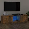 TV staliukas Televizoriaus spintelė su LED, dūminio ąžuolo, 140x40x35,5cm