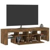 TV staliukas Televizoriaus spintelė su LED, dūminio ąžuolo, 140x36,5x40cm