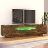 TV staliukas TV spintelė su LED apšvietimu, dūminio ąžuolo, 160x35x40cm