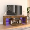 TV staliukas Televizoriaus spintelė su LED, dūminio ąžuolo, 120x35x40cm