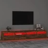 TV staliukas Televizoriaus spintelė su LED, dūminio ąžuolo, 240x35x40cm