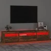 TV staliukas Televizoriaus spintelė su LED, dūminio ąžuolo, 195x35x40cm