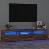 TV staliukas Televizoriaus spintelė su LED, dūminio ąžuolo, 180x35x40cm