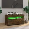 TV staliukas Televizoriaus spintelė su LED, dūminio ąžuolo, 75x35x40cm