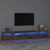 TV staliukas Televizoriaus spintelė su LED, dūminio ąžuolo, 270x35x40cm
