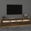 TV staliukas Televizoriaus spintelė su LED, dūminio ąžuolo, 210x35x40cm