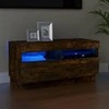TV staliukas Televizoriaus spintelė su LED, dūminio ąžuolo, 80x35x40cm