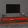 TV staliukas Televizoriaus spintelė su LED, dūminio ąžuolo, 210x35x40cm