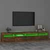 TV staliukas Televizoriaus spintelė su LED, dūminio ąžuolo, 240x35x40cm